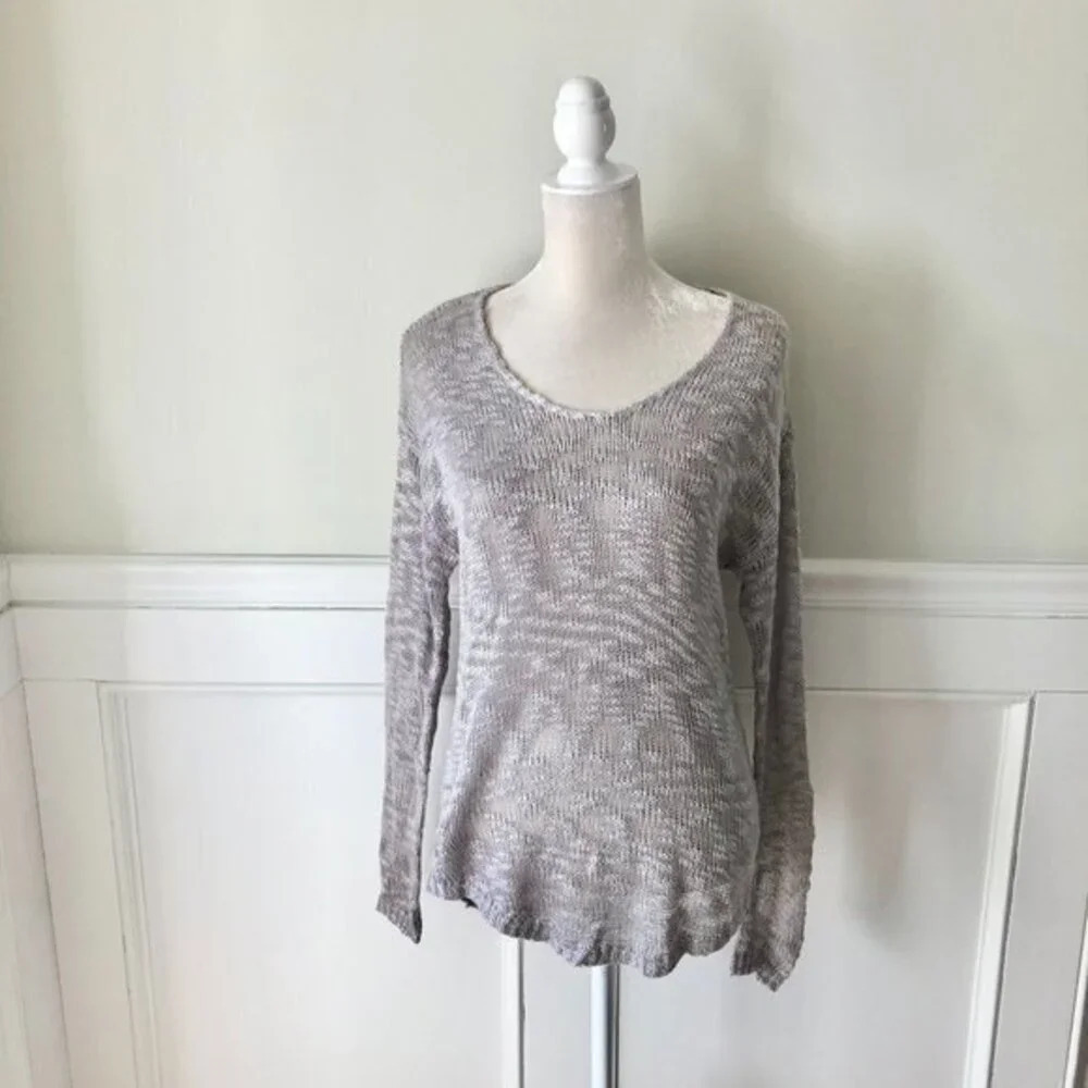 RD Style Stitch Fix Gray Burnout Lightweight Sweater M NWOT